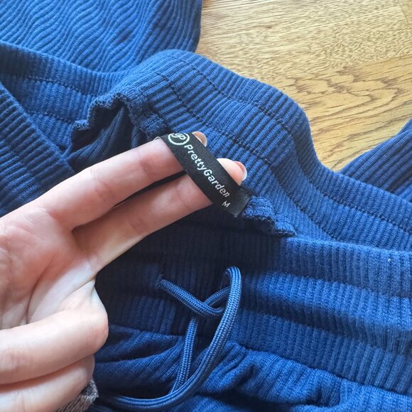 PrettyGarden Blue Ribbed Jogger Pants Size Medium - Picture 5 of 12